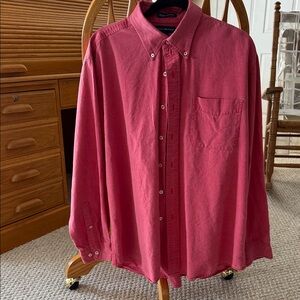 John Ashford Men's Casual Red Button-Down Shirt